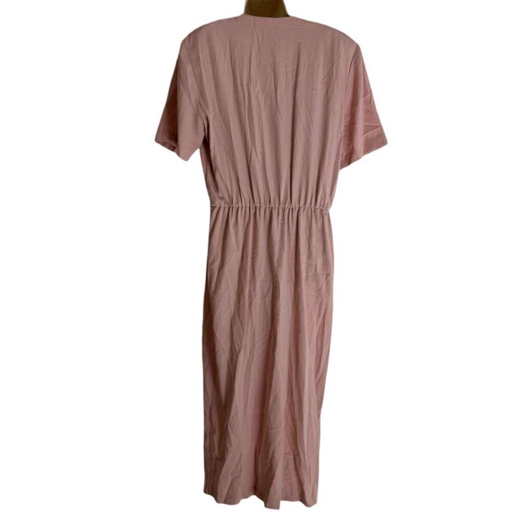 Positive Attitude Womens 90s Pink Button Up Shirt Style Blouson Midi Dress sz 14 - Picture 2 of 15